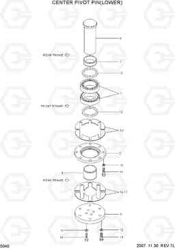 5040 CENTER PIVOT PIN(LOWER) HL740-7, Hyundai