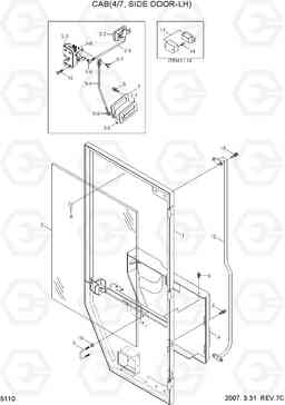 5110 CAB(4/7, SIDE DOOR-LH) HL740-7, Hyundai
