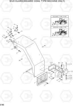 5180 MUD GUARD(SQUARE COWL TYPE) HL740-7, Hyundai