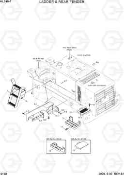 5190 LADDER & REAR FENDER HL740-7, Hyundai