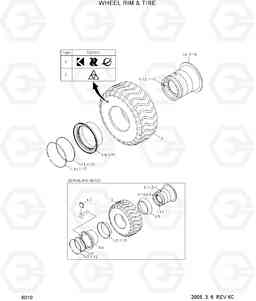 6010 WHEEL RIM & TIRE HL740-7, Hyundai