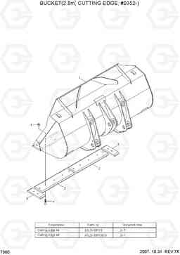 7060 BUCKET(2.8M3, CUTTING EDGE, #0352-) HL740-7, Hyundai