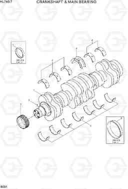 9031 CRANKSHAFT & MAIN BEARING HL740-7, Hyundai