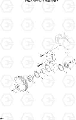 9140 FAN DRIVE AND MOUNTING HL740-7, Hyundai