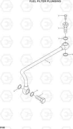 9160 FUEL FILTER PLUMBING HL740-7, Hyundai