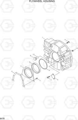 9170 FLYWHEEL HOUSING HL740-7, Hyundai