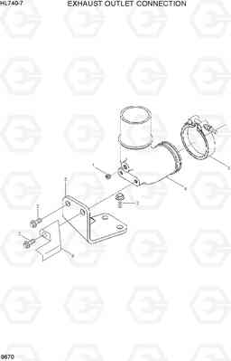 9670 EXHAUST OUTLET CONNECTION HL740-7, Hyundai