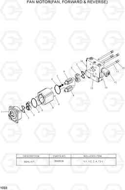 1033 FAN MOTOR(FAN, FORWARD & REVERSE) HL740-7A, Hyundai