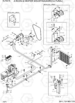 1071 AIRCON & HEATER MOUNTING(AGRICULTURAL) HL740-7A, Hyundai