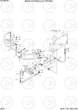 3010 MAIN HYDRAULIC PIPING HL740-7A, Hyundai