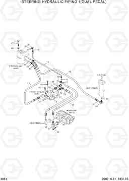 3051 STEERING HYDRAULIC PIPING 1(DUAL PEDAL) HL740-7A, Hyundai