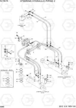 3060 STEERING HYDRAULIC PIPING 2 HL740-7A, Hyundai