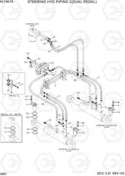 3061 STEERING HYDRAULIC PIPING 2(DUAL PEDAL) HL740-7A, Hyundai