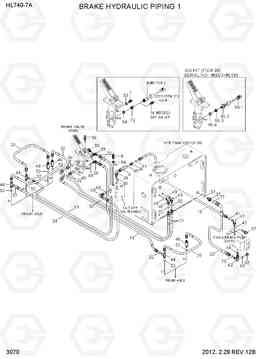 3070 BRAKE HYDRAULIC PIPING 1 HL740-7A, Hyundai