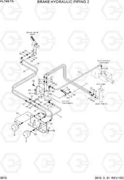 3075 BRAKE HYDRAULIC PIPING 2 HL740-7A, Hyundai