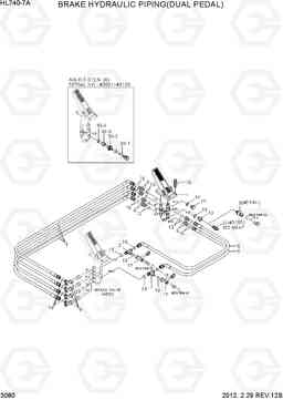 3080 BRAKE HYDRAULIC PIPING(DUAL PEDAL) HL740-7A, Hyundai