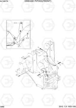 3090 GREASE PIPING(FRONT) HL740-7A, Hyundai