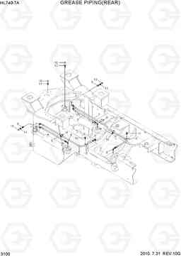 3100 GREASE PIPING(REAR) HL740-7A, Hyundai