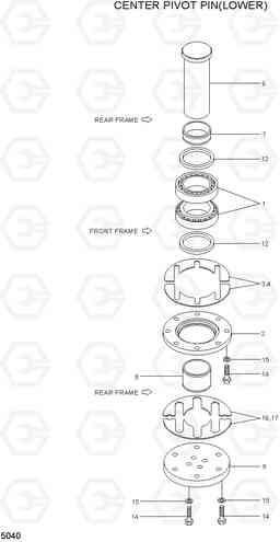 5040 CENTER PIVOT PIN(LOWER) HL740-7A, Hyundai