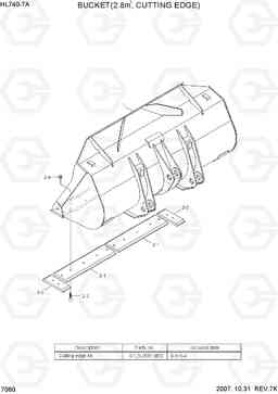 7060 BUCKET(2.8M3, CUTTING EDGE) HL740-7A, Hyundai