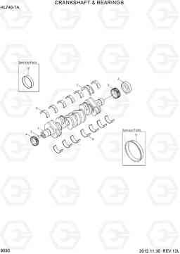 9030 CRANKSHAFT & BEARINGS HL740-7A, Hyundai