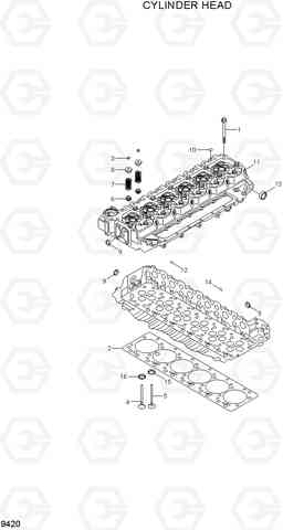 9420 CYLINDER HEAD HL740-7A, Hyundai