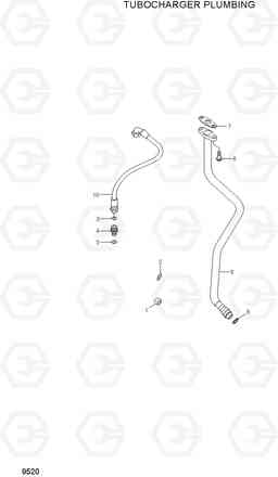 9520 TURBOCHARGER PLUMBING HL740-7A, Hyundai