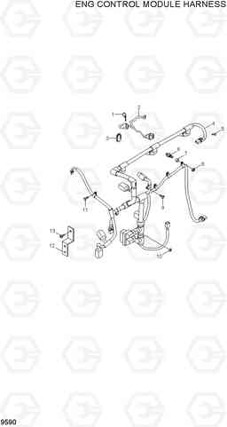 9590 ENG CONTROL MODULE HARNESS HL740-7A, Hyundai