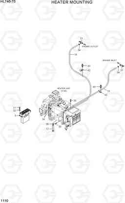 1110 HEATER MOUNTING HL740-7S, Hyundai