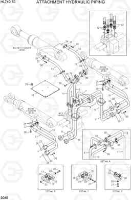 3040 ATTACHMENT HYDRAULIC PIPING HL740-7S, Hyundai