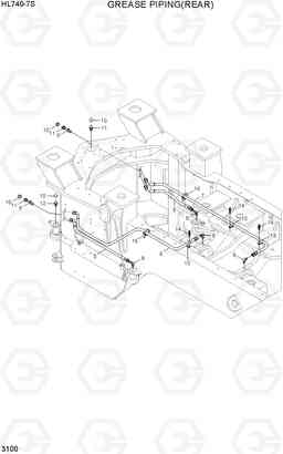 3100 GREASE PIPING(REAR) HL740-7S, Hyundai