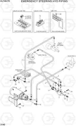 3140 EMERGENCY STEERING HYD PIPING HL740-7S, Hyundai