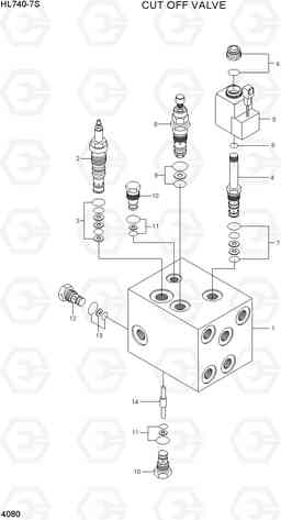 4080 CUT OFF VALVE HL740-7S, Hyundai