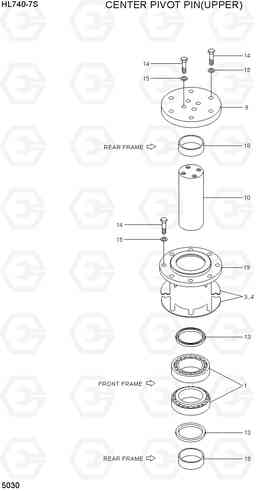 5030 CENTER PIVOT PIN(UPPER) HL740-7S, Hyundai