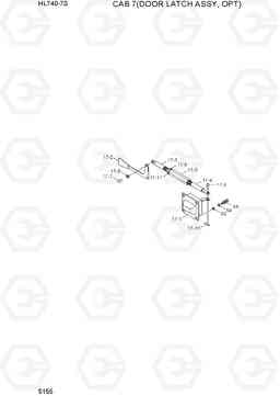 5155 CAB 7(DOOR LATCH ASSY, OPT) HL740-7S, Hyundai