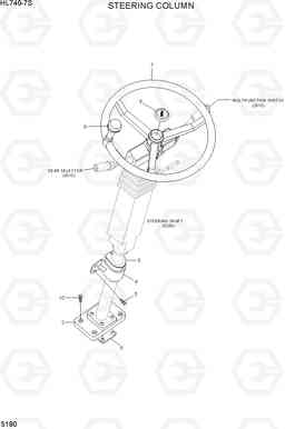 5190 STEERING COLUMN HL740-7S, Hyundai