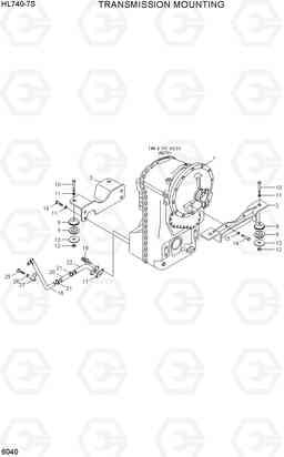 6040 TRANSMISSION MOUNTING HL740-7S, Hyundai