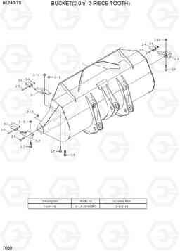 7050 BUCKET(2.0M3, 2-PIECE TOOTH) HL740-7S, Hyundai