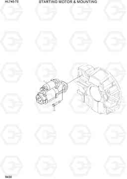 9430 STARTING MOTOR & MOUNTING HL740-7S, Hyundai