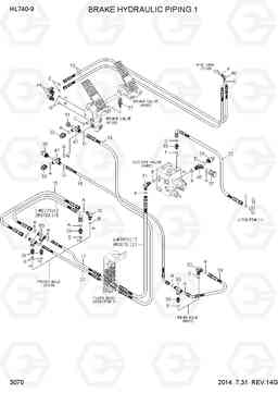 3070 BRAKE HYDRAULIC PIPING 1 HL740-9, Hyundai