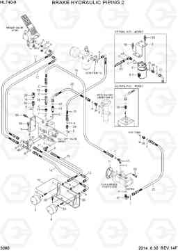 3080 BRAKE HYDRAULIC PIPING 2 HL740-9, Hyundai