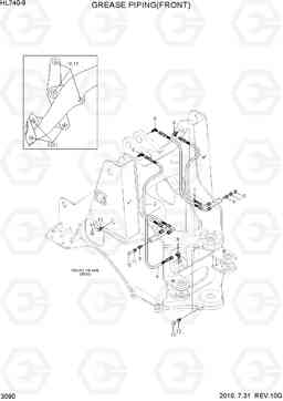 3090 GREASE PIPING(FRONT) HL740-9, Hyundai