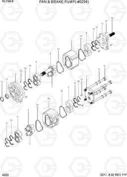 4020 FAN & BRAKE PUMP(-#0298) HL740-9, Hyundai