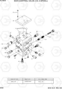 4030 MAIN CONTROL VALVE (1/2, 2-SPOOL) HL740-9, Hyundai