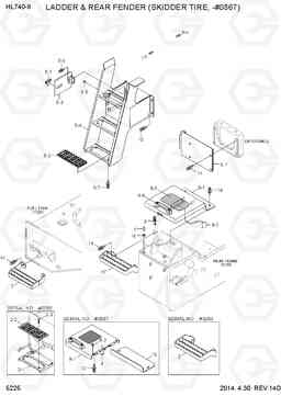 5225 LADDER & REAR FENDER(SKID TIRE,-#0867) HL740-9, Hyundai