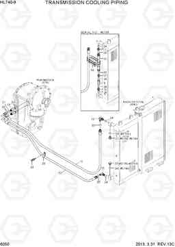 6050 TRANSMISSION COOLING PIPING HL740-9, Hyundai