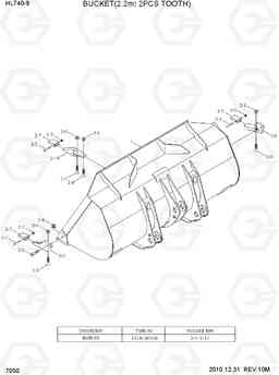 7050 BUCKET(2.2M3, 2-PCS TOOTH) HL740-9, Hyundai