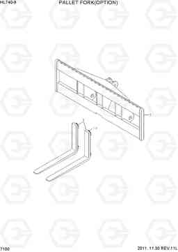 7100 PALLET FORK(OPTION) HL740-9, Hyundai