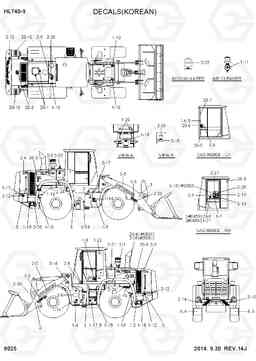 8025 DECALS(KOREAN) HL740-9, Hyundai