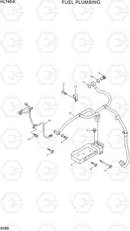 9190 FUEL PLUMBING HL740-9, Hyundai